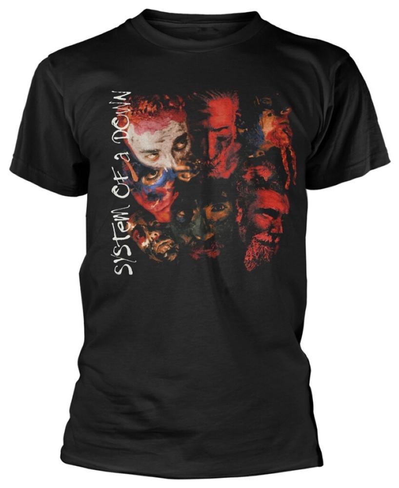 System Of A Down Painted Faces Black T-Shirt L