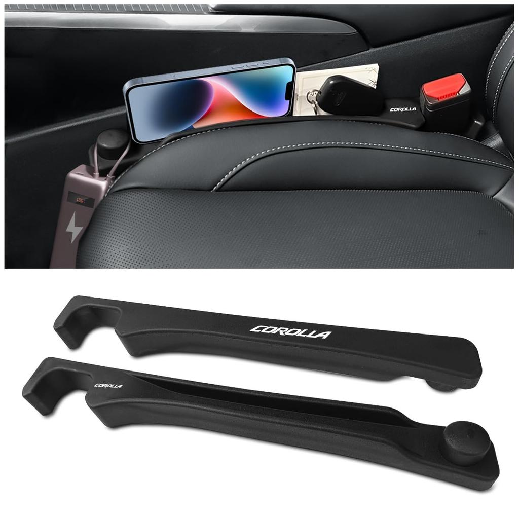 Seat Side Cushions for Corolla 210 Gap Symmetrical Logo Organizer for Item Drop Hanging Driver and Passenger Interior Pack of 2 Double-Sided Series,