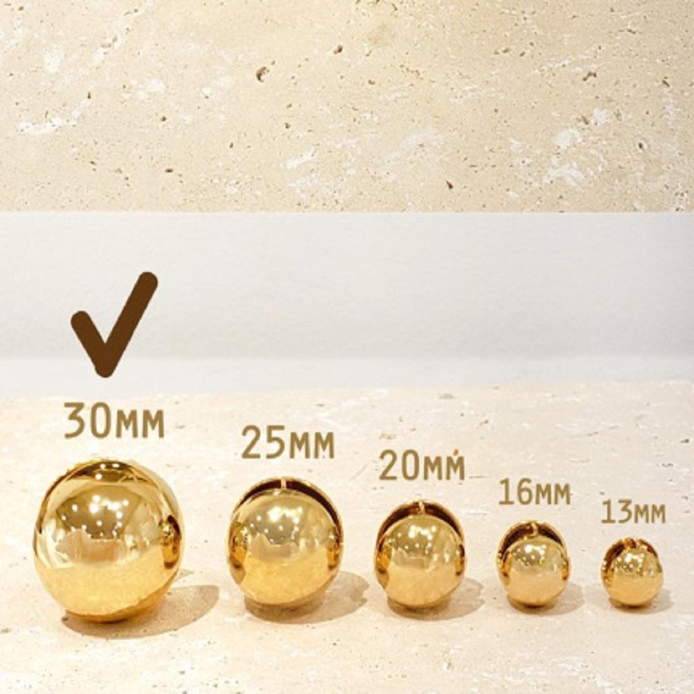 Ball One-Touch Wang Ball Big Bold Daily Women's Accessory Earrings 30mm (8012152)