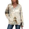 Women's Casual And Fashionable Christmas Print Long-Sleeved Top