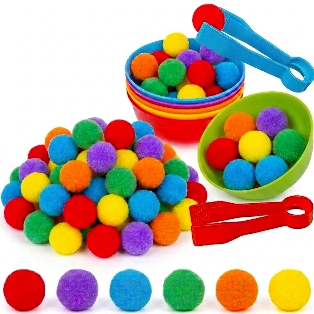 30-68Pcs Youngsters High-Quality Sorting High-Quality Counting Play sets High-Quality Rainbow High-Quality Color High-Quality Classification