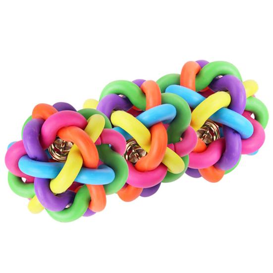 Ball Bell Colorful Teeth Cleaning Random Color Sound Woven Ball
