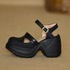Open Toe Platform Block Heel Sandals Women's Summer Comfortable Versatile Platform One Buckle High Heels