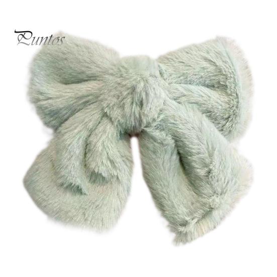 Mädchen Große Schleife Haarnadel Einfarbig Plüsch Textur Haar Clip Herbst Winter Stil Haar Zubehör Täglichen Tragen