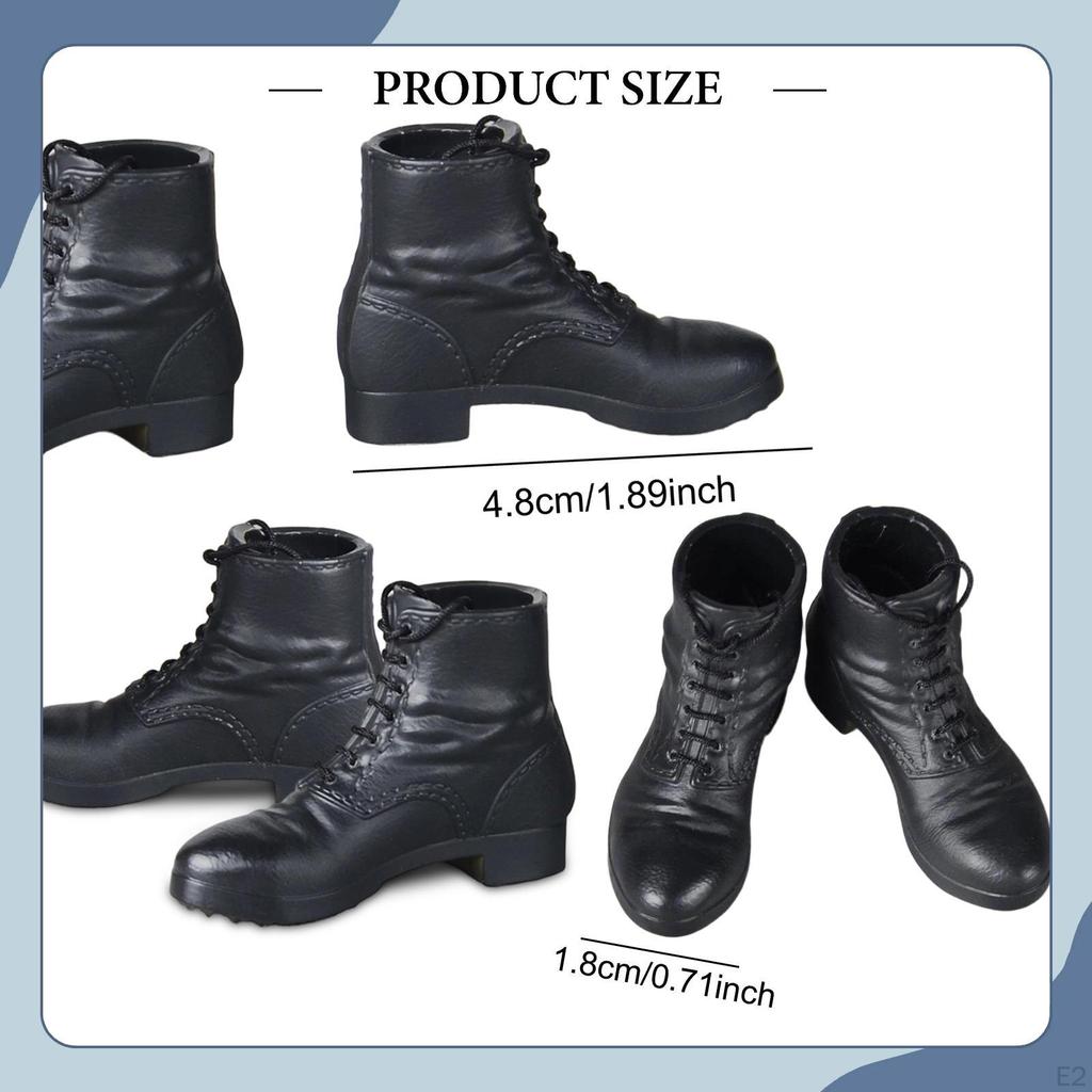 1/6 Scale Figure Boots,Male Action Figures Shoes Miniature Formal Fashion 1:6 Short Tube Boots