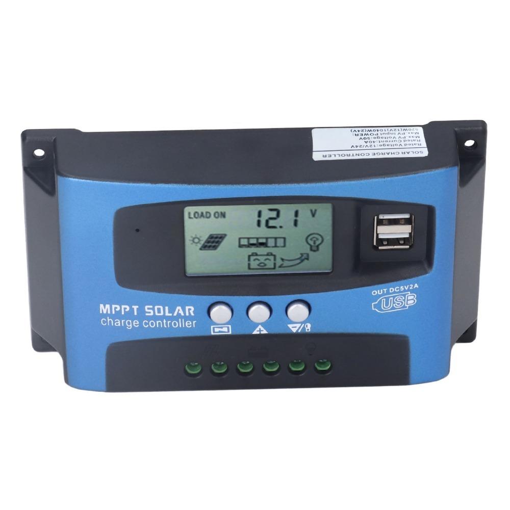 40A 50A MPPT Solar Controller 12V 24V Auto Solar Battery Controller  Off Grid