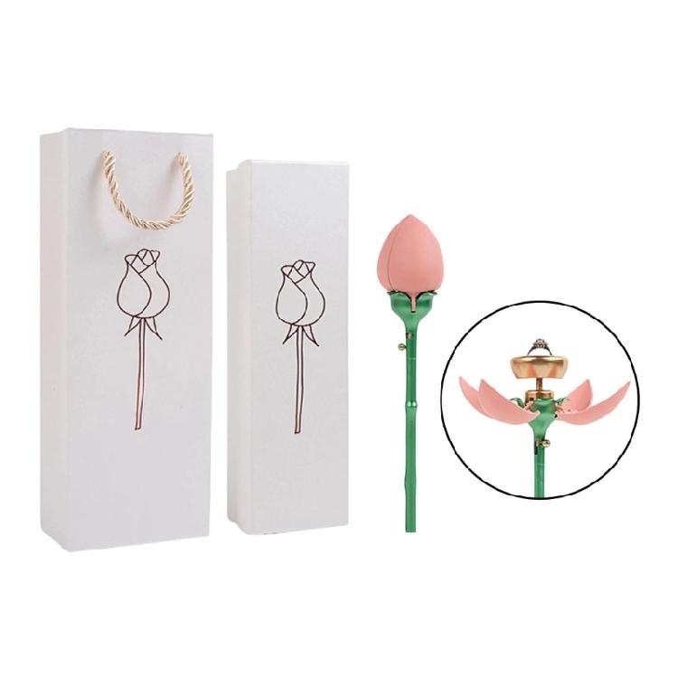 

Charm Automatic Opening Flower Jewelry Presentation Box Jewelry Accessories Suitable for Engagement Rings and Keepsakes