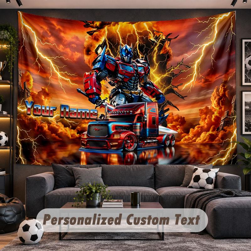 Wall Hanging Tapestry Custom NameTransformers Pattern Personalized Printed Fabric Wall Decor