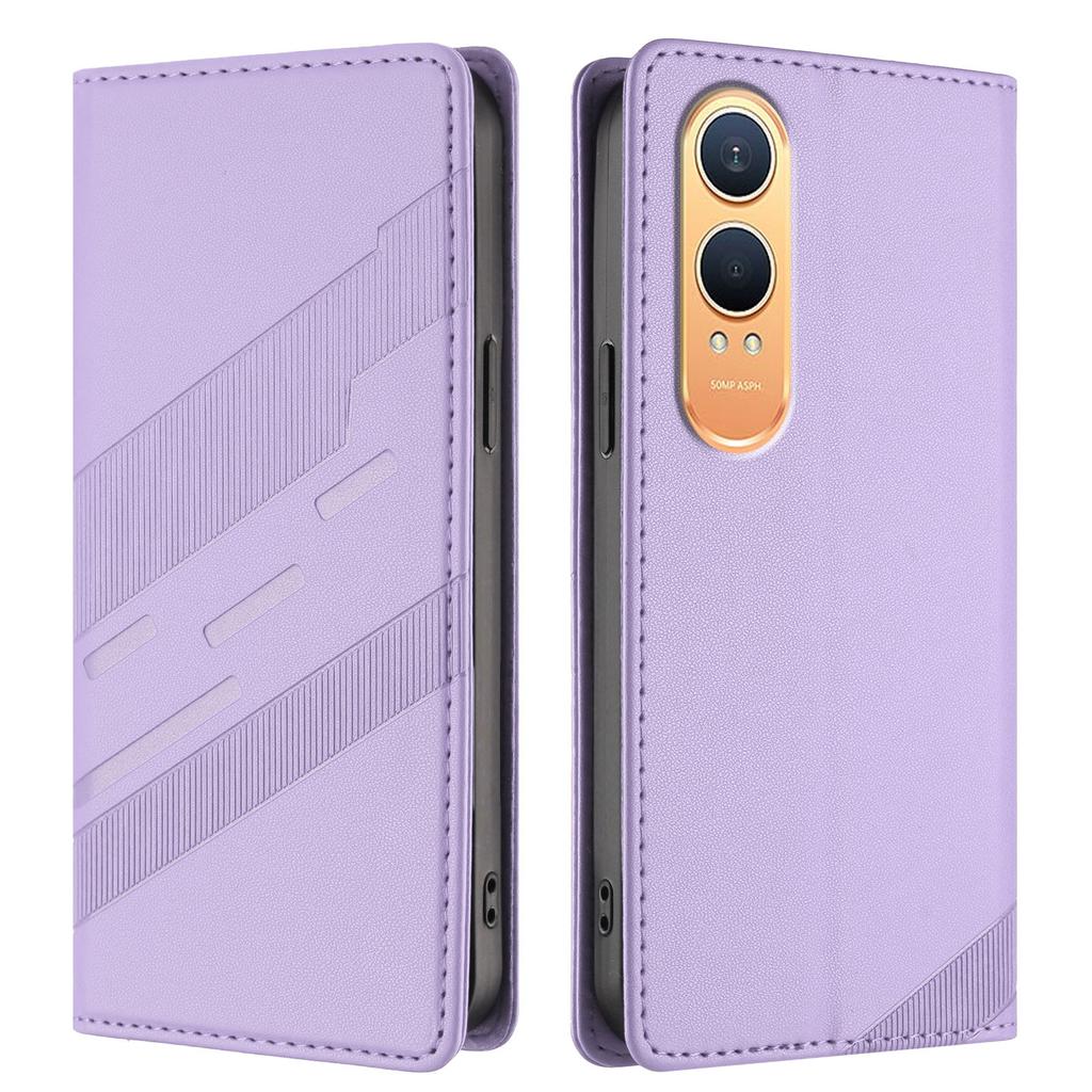 Für OnePlus Nord CE4 Lite 5G Handyhüllen Punk Style Geprägtes Wallet Ständer Lederhülle