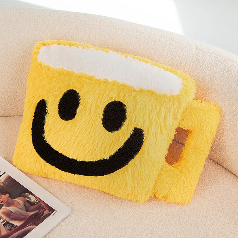 Perna Pluș Cană de Cafea Zâmbitoare Jucărie Moale Umplută Amuzantă Păpușă în Formă de Ceai cu Lapte Perna pentru Canapea Decor Creativ pentru Cameră Cadou de Ziua de Naștere