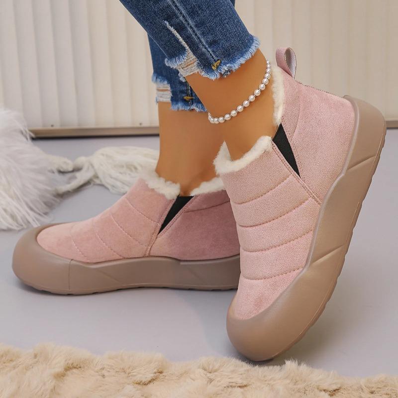Women Ankle Boots Plush Rubber Thick Sole Winter Boots Outdoor N-Slip Comfort Warm Walking Cott Shoes Fashi Snow Boots