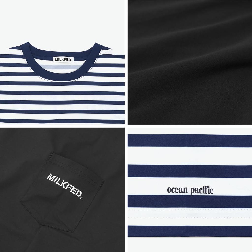 Milkfed Casual x OP Rash Guard Pocket Black Tee, Women's,