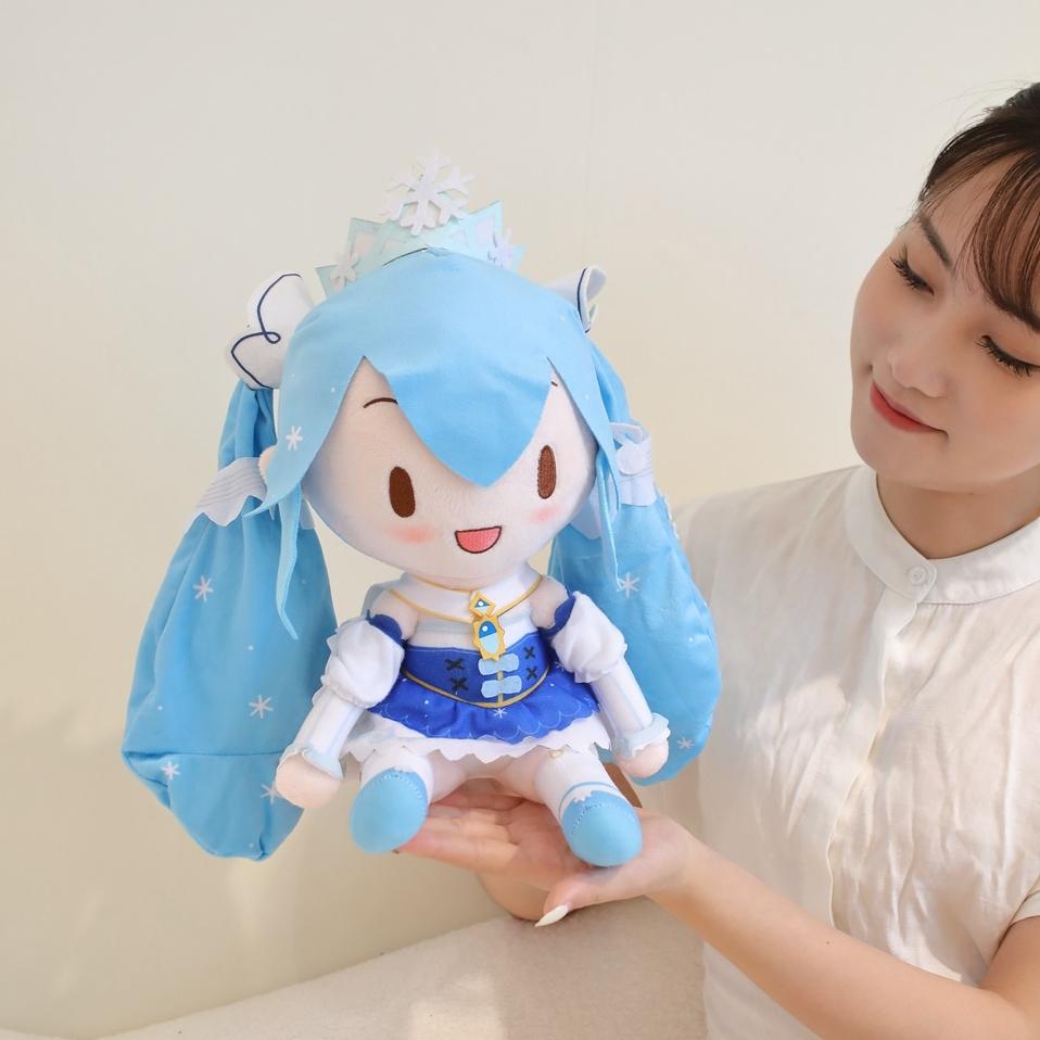 Snow Princess Dress Hatsune Miku Snowflake Crown Plush Toy Limit Plushies Japanese Style Cute Girl Collect Plushies Gift