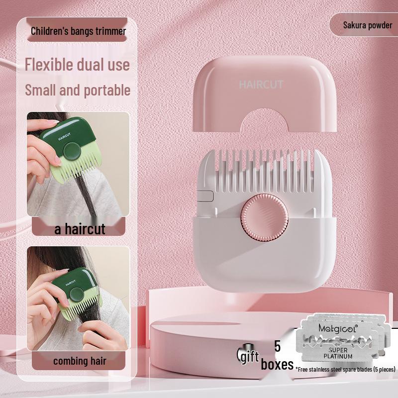 2-in-1 Multifunctional Hair Clipper & Comb for Trimming Bangs & Broken Hair - Perfect for Girls & Children