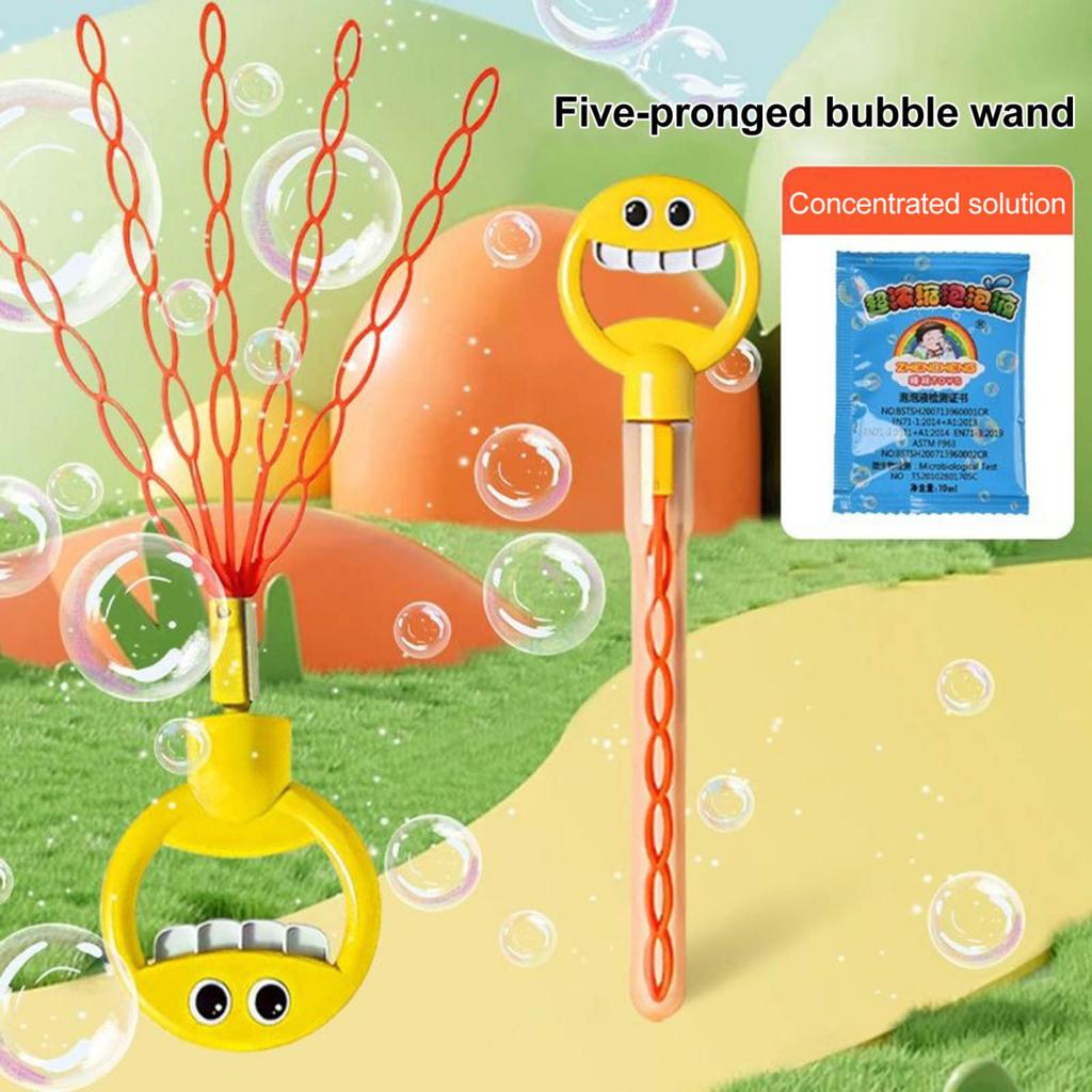 Yousheng 32-Hole Smile Face Bubble Machine Romantic Bubble Maker with Concentrate Packs Bubble Blowing Machine Toy for Kids Adults