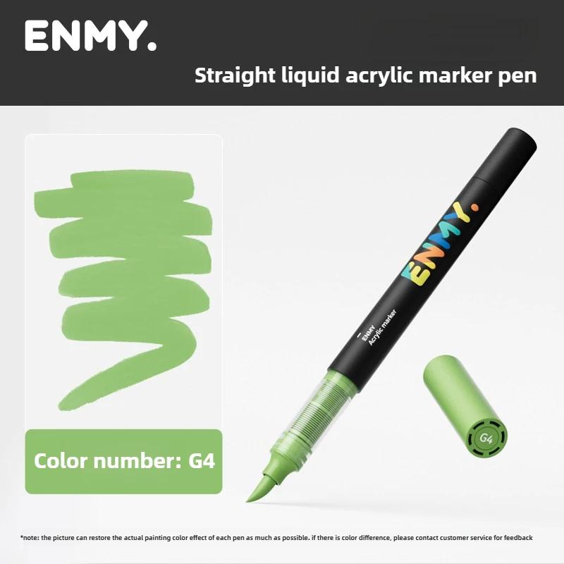 1 Pieza ENMY 60 Colores Marcadores Acrílicos Líquidos Directos Mezclables Punta Suave No Transparentes Marcadores de Arte Material Escolar Papelería