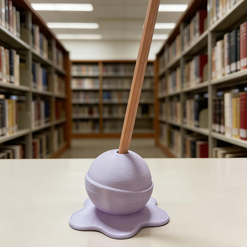 1-Piece Lollipop-Shaped Pen Holder with Unique Design, Creative 3D-Printed Melting Lollipop Shape, Stable Color, Realistic and Delicate, Great Gift It
