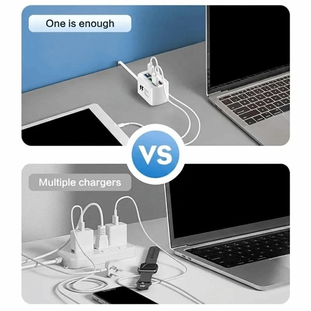 Fast Charging USB Charger 6 in 1 USB HUB Adapter US/EU Power Strip Charger Extension Socket