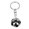 Half Soccer Keychain Stainless Steel Sports Ball Key Chain Backpack Accessory for Boys Girls Fans