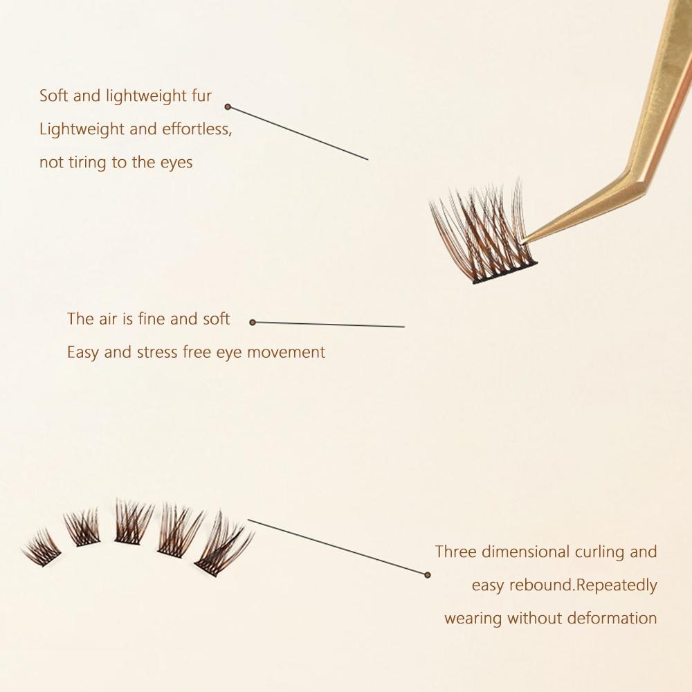 Single Cluster Segmented Eyelashes Soft Fluffy DIY Grafting Eyelashes  Women's Beauty