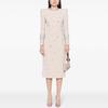 In Stock 2025: European & American Celebrity Fashion Beaded Rhinestone Mid-Length Long-Sleeve Formal Dress