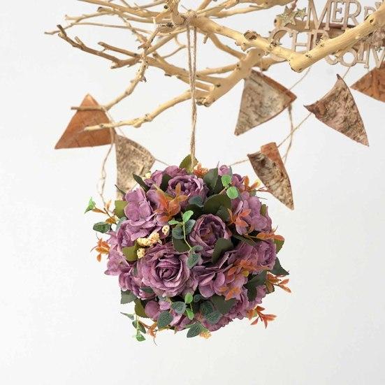 Portable Lightweight Fashion Versatile Reusable Artificial Rose Flower Ball Hanging Flower Ball