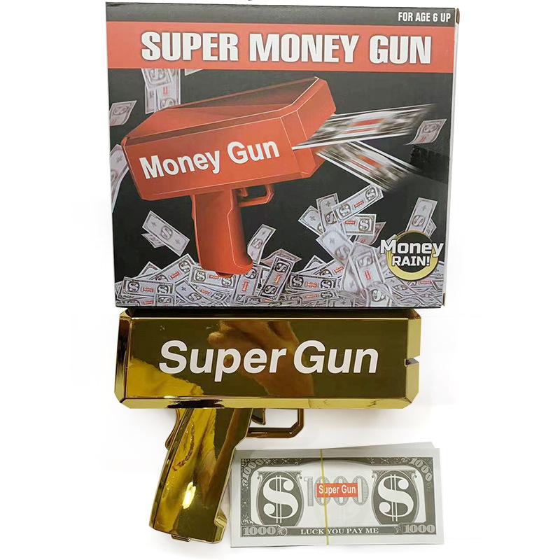 New Peculiar Squirt Money Gun Toy Money Gun Paper Money Squirt Money Gun Party Game Wedding Shooting Money Black Box