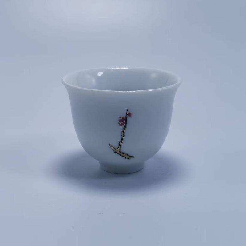 Exquisite White porcelain kungfu tea cup 1pcs,Chinese Teacup Sets teaware China tea cup set,Travel Tea Bowl Kung Fu Tea Set