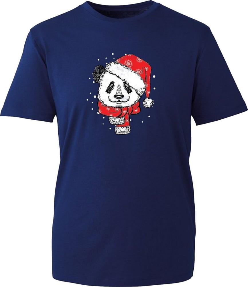 Christmas Panda TShirt Santa Hat And Scarf Pandas Bear Xmas Panda Winter Top S