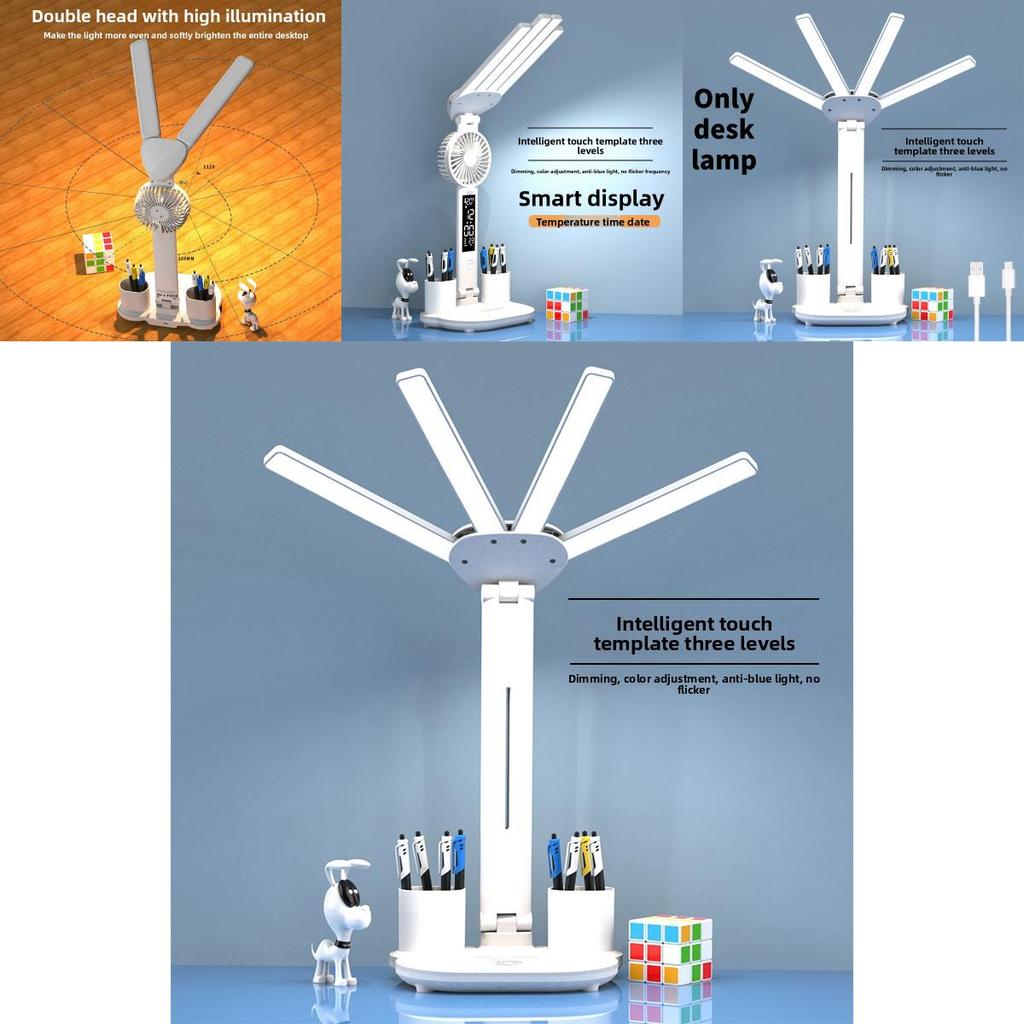 Led Desk Lamp For Students With Touch Dimming And Night Light For Bedroom Study Room