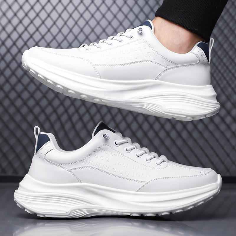 Sneakers Men's 2025 New Trend Leather Light Soft Sole Casual Shoes Student Running Outdoor High-end Men's Shoes