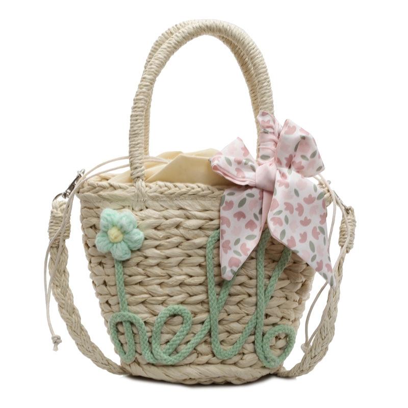 

Woven bag new sweet beautiful women bag versatile travel holiday wind beach bag handmade straw bag зелёный