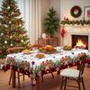 Christmas Table Cloth, Gingerbread Man Print, Snowflake Red And Black Check, Round Waterproof Round Table Cloth, Picnic Cloth