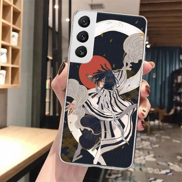 Demon Slayer Obanai Iguro miękki futerał na telefon do Samsung Galaxy S23 S22 Ultra S21 Plus S20 Fe S10 Lite S9 S8 + S10e S7 wzór krawędzi