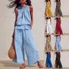 New Year's Cotton Linen Elegant Vacation Style Wide Shoulder Strap Ruffled Midi Dress