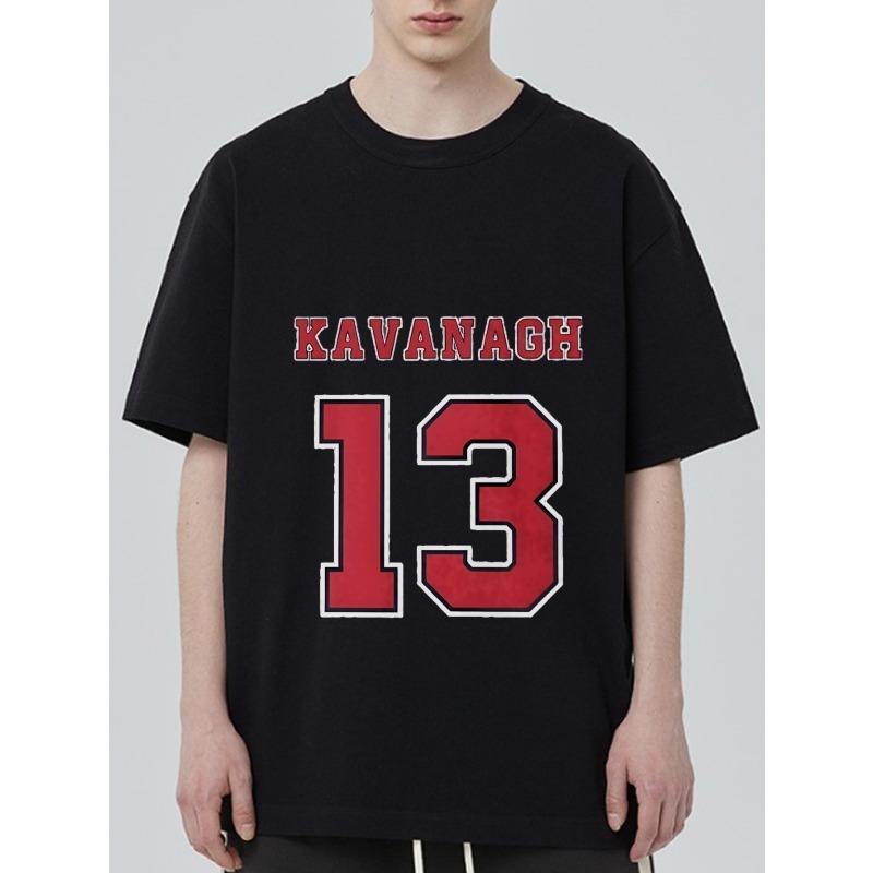 

Черная футболка оверсайз с красным текстовым и цифровым принтом Kavanagh 13 для повседневной носки и уличного стиля XXXXL чёрный