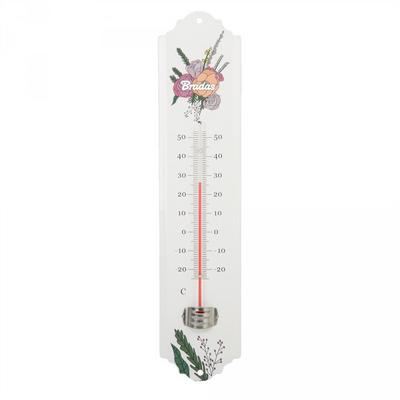 Metal Outdoor Thermometer 30Cm White Line Bradas 9691