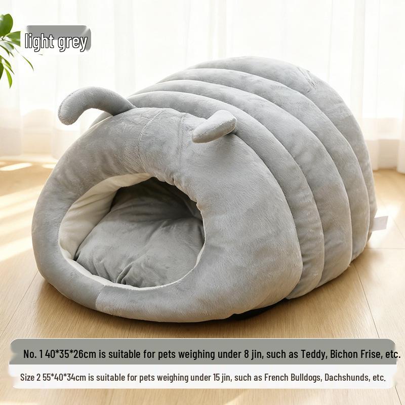 Cozy Warmth Closed Nest for Medium & Small Dogs and Cats - Ideal for Deep Sleep & Kitten Kneading.