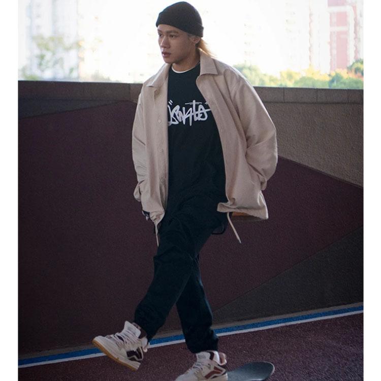 Li-Ning X Disney Mickey Print Crew Neck Pullover T-Shirt Unisex Tops Black AHST313-1