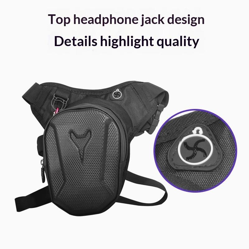 1PC Black Motorcycle Leg Bag Waterproof Rider Waist Bag Cycling Bike Crossbody Bag Motorcycle Equipment