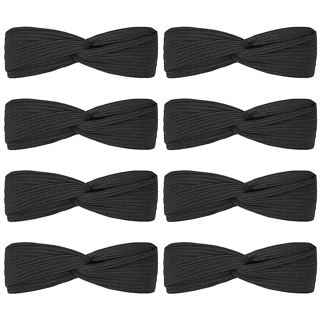 8PCS Cross-Tied Headband for Women Face Cleansing Hair Band Set High Elasticity Sports