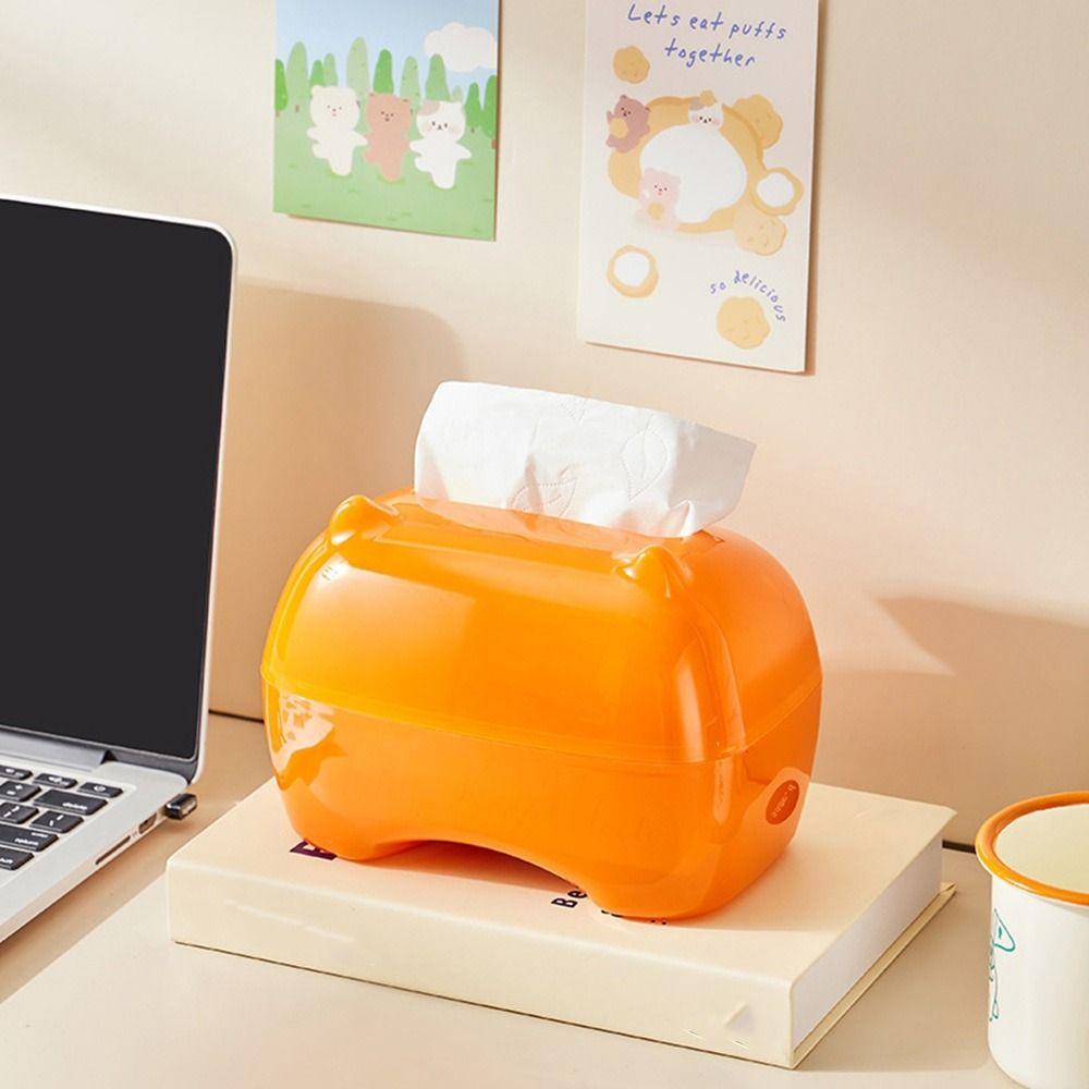 Waterproof Cartoon Transparent Tissue Box Plastic Drawer Box Tissue Storage Box Coffee Table