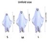 Hooded Halloween Cloak Cape Funny Cosplay Smile Face Ghost Poncho Robe Fright Clothes Black Eye Ghost Cosplay Costume