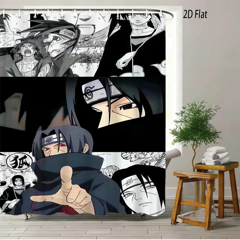 

2D Flat Naruto Anime Naruto Uzumaki Classic Outfit Print Waterproof Shower Curtain For Bathroom Decor W60H190(CM)-1 Pcs