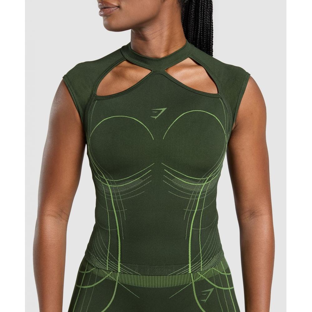 Gymshark Apex Seamless Midi T shirT Trail Green Energy gelaTo Green b3b1T Ec4y