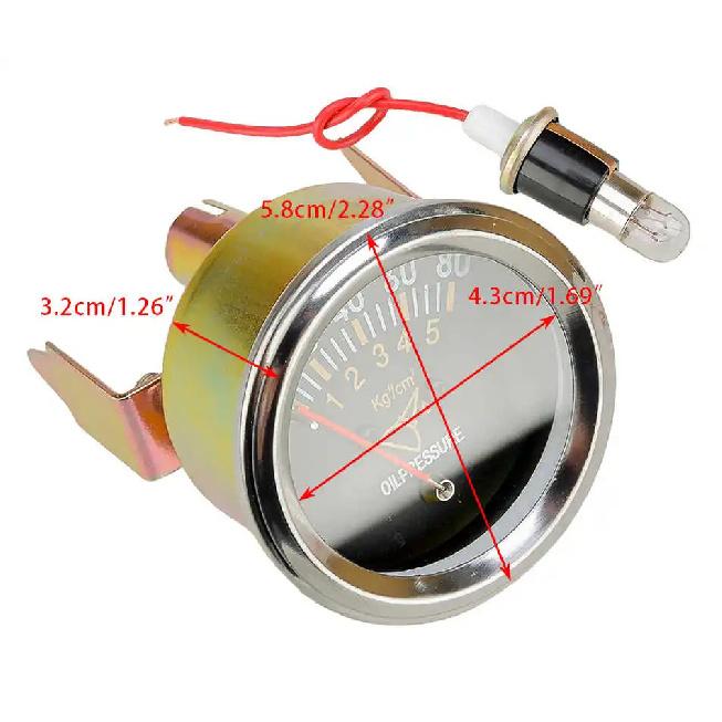 2" 52mm Mechanical Oil Pressure Gauge Meter 0-80 PSI Car Universal 12V