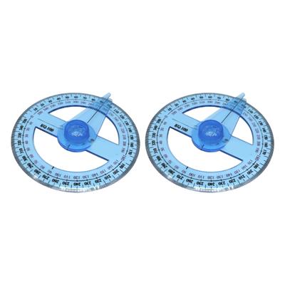 2 Pcs Clear Protractor Ruler 360 Degree Circle Protractor Plastic Math Protractor Measuring Tool for School