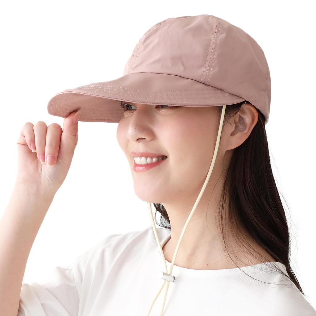 Cap UV Protection Water Repellent Comes with a Chin Strap Soft Hat Lavender Pink [DreamHats] UPF50+ (Repels Water) (Light Material) (Foldable)