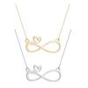 Women Necklace Number Eight Heart Pendant Adjustable Length Choker Necklace Hollow Non-fade Necklace Jewelry Accessory