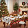 Christmas Tablecloth, Cookie Man + Wreath Print, Waterproof And Oil-Proof Round/Square Table Cloth, Family Pie